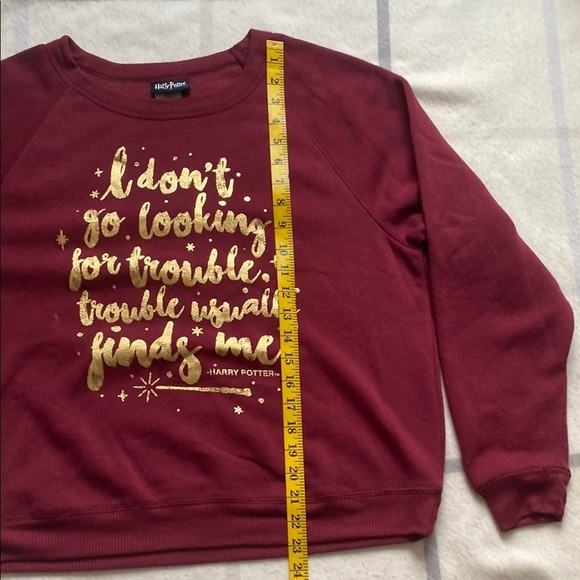 Harry Potter Burgundy Crew Neck Sweatshirt Size Large - Picture 7 of 10